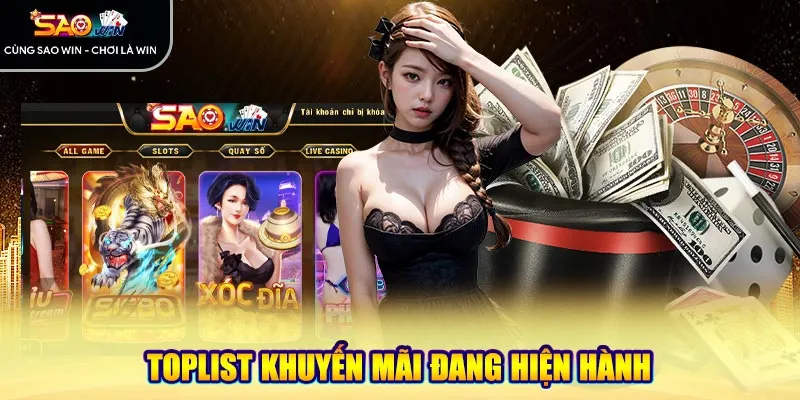 Toplist khuyến mãi đang hiện hành