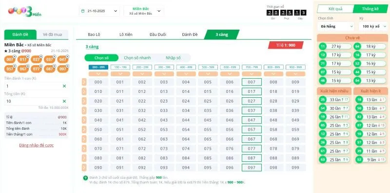 Các bước chuẩn bị tính Lô 3 càng